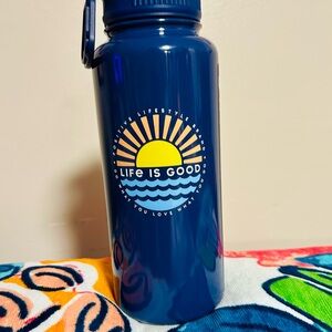 Brand New Corkcicle Blue Stainless Steel Bottle “ Life Is Good “ ☀️✅💕